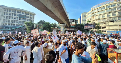 নোয়াখালী বিভাগের দাবিতে শাহবাগে বিক্ষোভ